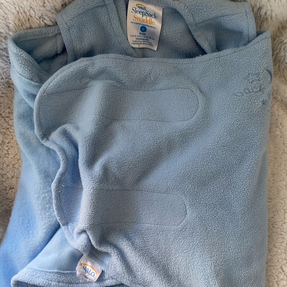 Halo Sleep Sack Blue Fleece Velcro Swaddle Baby Size Small - Picture 8 of 8